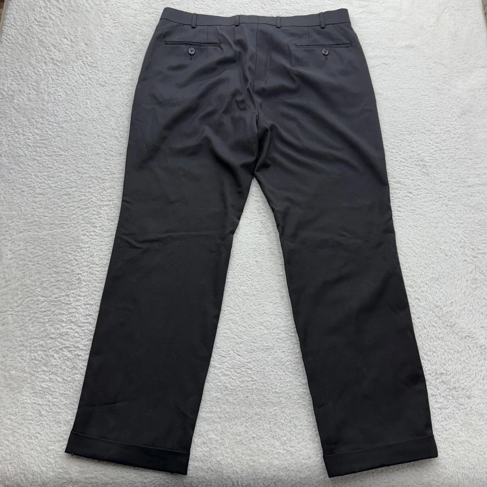 Lauren Ralph Lauren Mens Black Wool Blend Pleated Cuffed Dress Pants‎ 36x30
